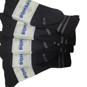 Bombas Crew Socks Mens XL Black New LOT 5 pairs